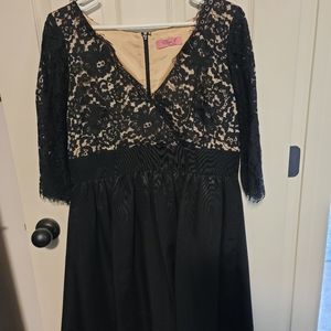 Black and tan lace dress